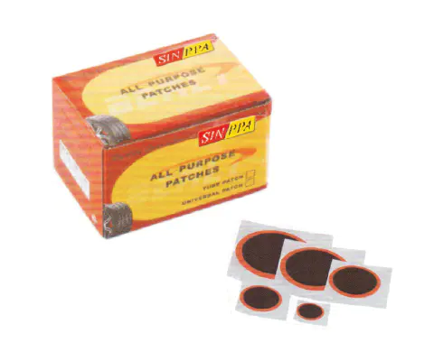 TUBE/TUBELESS TIRE REPAIRS PATCHES BLACK COLOUR WITH ORANGE BASE